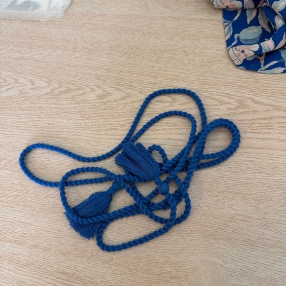 Faherty Womens Orinda Floral Button Shirt Dress Blue Crepe Resort Beachy Large - Picture 12 of 13